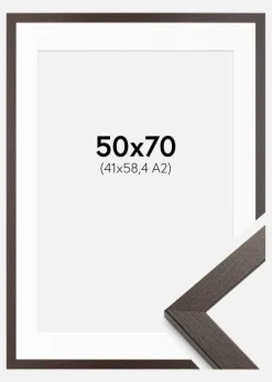 Ramme Stilren Wenge 50x70 cm - Passepartout Hvid 42x59,4 cm