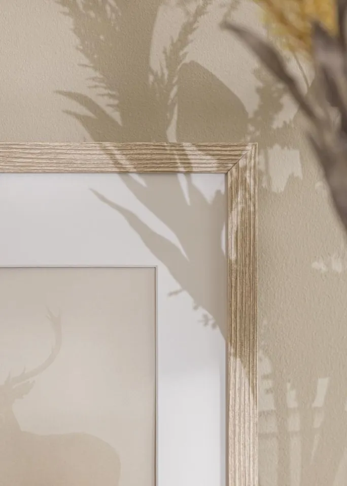 Ramme Stilrent Greige Eg 60x80 cm - Passepartout Hvid 50x69 cm