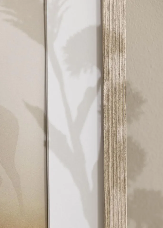 Ramme Stilrent Greige Eg 60x80 cm - Passepartout Hvid 50x69 cm