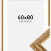 Ramme Swirl Guld 60x80 cm - Passepartout Hvid 49,3x69,3 cm