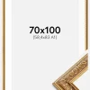 Ramme Swirl Guld 70x100 cm - Passepartout Hvid 59,4x84 cm