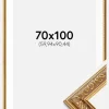 Ramme Swirl Guld 70x100 cm - Passepartout Hvid 24x36 inches