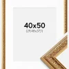 Ramme Swirl Guld 40x50 cm - Passepartout Hvid 12x15 inches