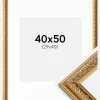 Ramme Swirl Guld 40x50 cm - Passepartout Hvid 30x41 cm