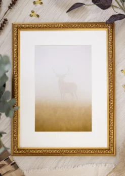 Ramme Swirl Guld 40x50 cm - Passepartout Hvid 30x41 cm