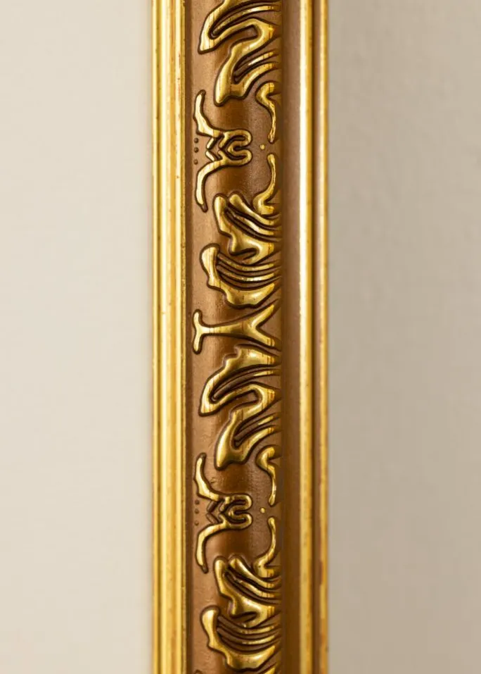 Ramme Swirl Guld 40x50 cm - Passepartout Hvid 31x41 cm