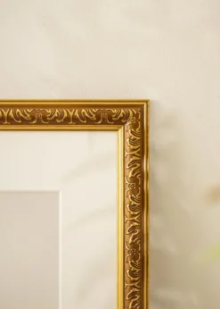 Ramme Swirl Guld 50x70 cm - Passepartout Hvid 16x24 inches