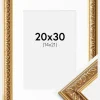 Ramme Swirl Guld 20x30 cm - Passepartout Hvid 15x22 cm