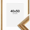 Ramme Swirl Guld 40x50 cm - Passepartout Hvid 28x38 cm