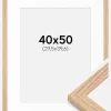 Ramme Tidlös Massiv Eg 40x50 cm - Passepartout Hvid 12x16 inches