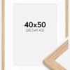 Ramme Tidlös Massiv Eg 40x50 cm - Passepartout Hvid 29,7x42 cm