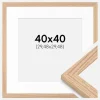 Ramme Tidlös Massiv Eg 40x40 cm - Passepartout Hvid 12x12 inches