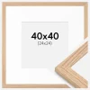 Ramme Tidlös Massiv Eg 40x40 cm - Passepartout Hvid 25x25 cm