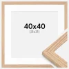 Ramme Tidlös Massiv Eg 40x40 cm - Passepartout Hvid 32x32 cm