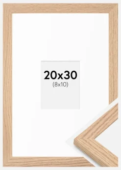 Ramme Tidlös Massiv Eg 20x30 cm - Passepartout Hvid 9x11 cm