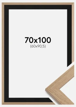 Ramme Trendline Eg 70x100 cm - Passepartout Sort 61x91,5 cm