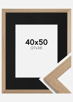 Ramme Trendline Eg 40x50 cm - Passepartout Sort 28x35 cm