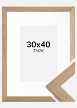 Ramme Trendline Eg 30x40 cm - Passepartout Hvid 18x27 cm