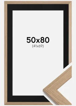 Ramme Trendline Eg 50x80 cm - Passepartout Sort 42x70 cm