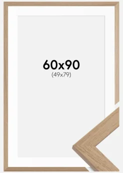 Ramme Trendline Eg 60x90 cm - Passepartout Hvid 50x80 cm