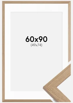 Ramme Trendline Eg 60x90 cm - Passepartout Hvid 50x75 cm