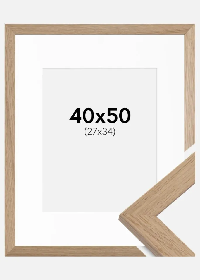 Ramme Trendline Eg 40x50 cm - Passepartout Hvid 28x35 cm