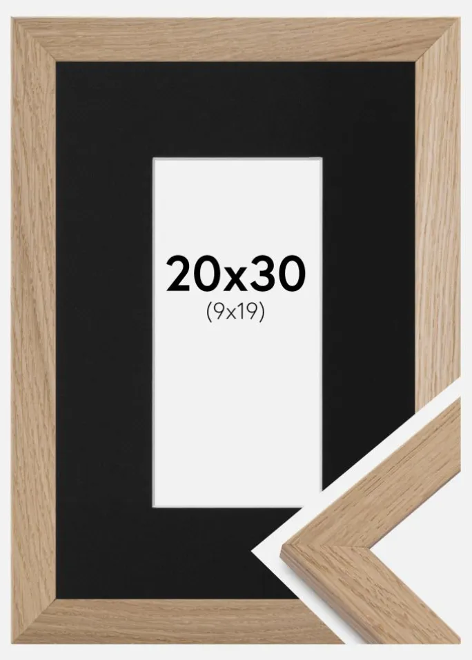 Ramme Trendline Eg 20x30 cm - Passepartout Sort 10x20 cm