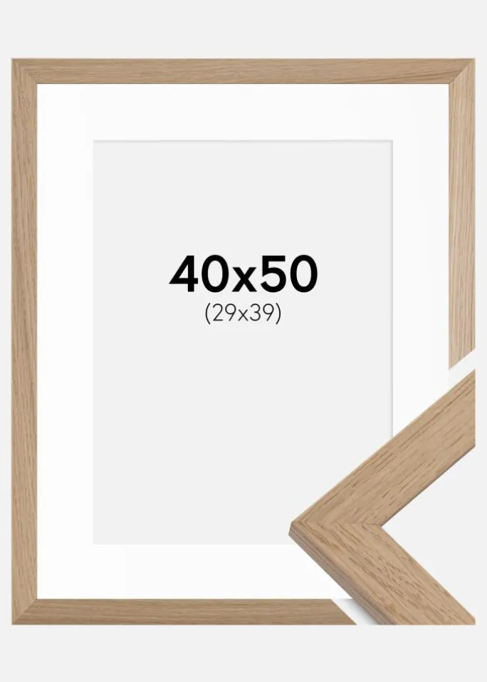 Ramme Trendline Eg 40x50 cm - Passepartout Hvid 30x40 cm