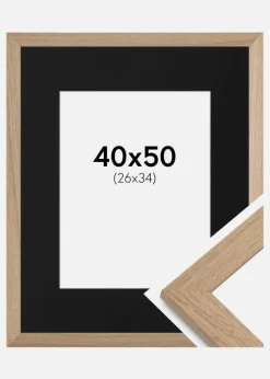 Ramme Trendline Eg 40x50 cm - Passepartout Sort 27x35 cm