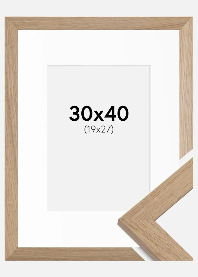 Ramme Trendline Eg 30x40 cm - Passepartout Hvid 20x28 cm