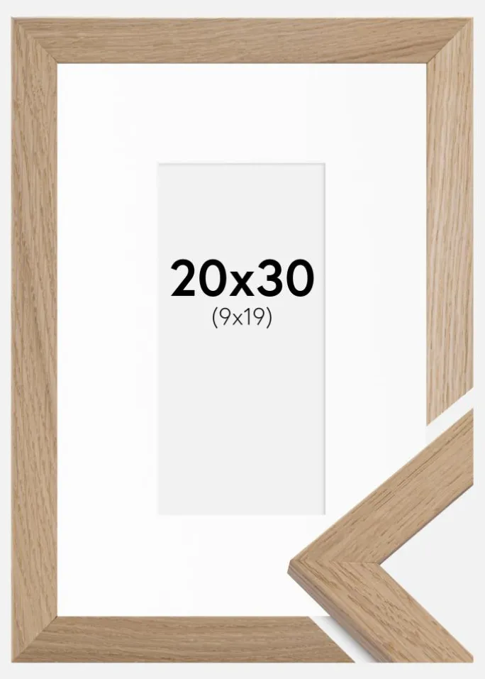 Ramme Trendline Eg 20x30 cm - Passepartout Hvid 10x20 cm