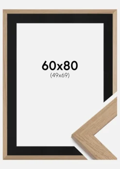 Ramme Trendline Eg 60x80 cm - Passepartout Sort 50x70 cm