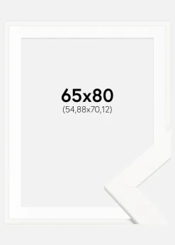 Ramme Trendline Hvid 65x80 cm - Passepartout Hvid 22x28 inches