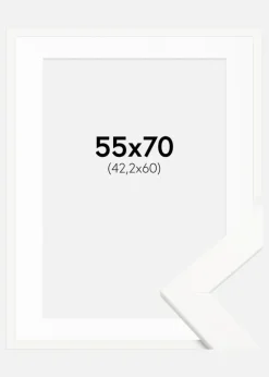 Ramme Trendline Hvid 55x70 cm - Passepartout Hvid 43,2x61 cm (A2+)