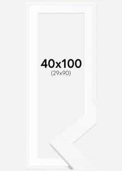 Ramme Trendline Hvid 40x100 cm - Passepartout Hvid 30x91 cm