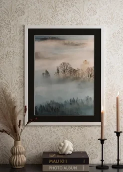 Ramme Trendline Hvid 30x50 cm - Passepartout Sort 18x35 cm