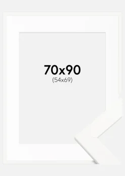 Ramme Trendline Hvid 70x90 cm - Passepartout Hvid 55x70 cm