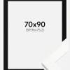 Ramme Trendline Hvid 70x90 cm - Passepartout Sort 24x30 inches