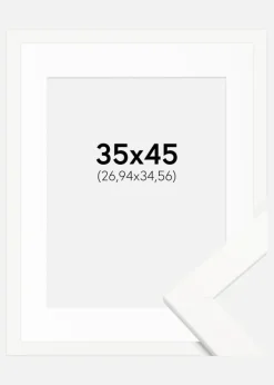 Ramme Trendline Hvid 35x45 cm - Passepartout Hvid 11x14 inches