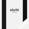 Ramme Trendline Hvid 60x90 cm - Passepartout Sort 40x70 cm