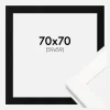 Ramme Trendline Hvid 70x70 cm - Passepartout Sort 60x60 cm