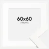 Ramme Trendline Hvid 60x60 cm - Passepartout Hvid 45x45 cm