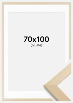 Ramme Trendline Natur 70x100 cm - Passepartout Hvid 62x85 cm