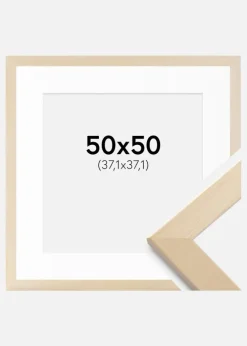 Ramme Trendline Natur 50x50 cm - Passepartout Hvid 15x15 inches