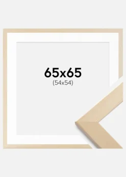 Ramme Trendline Natur 65x65 cm - Passepartout Hvid 55x55 cm
