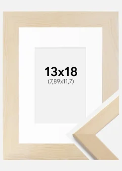 Ramme Trendline Natur 13x18 cm - Passepartout Hvid 3,5x5 inches