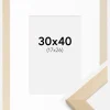 Ramme Trendline Natur 30x40 cm - Passepartout Hvid 18x27 cm