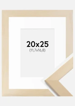 Ramme Trendline Natur 20x25 cm - Passepartout Hvid 5x7 inches