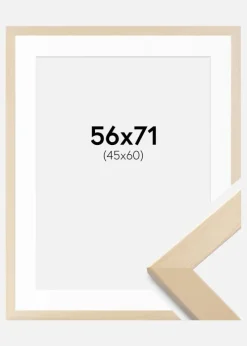 Ramme Trendline Natur 56x71 cm - Passepartout Hvid 46x61 cm