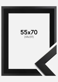 Ramme Trendline Sort 55x70 cm - Passepartout Sort 45x60 cm